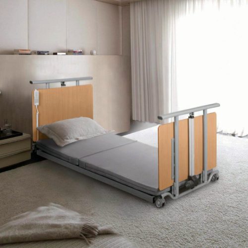 Floorline adjustable bed in room