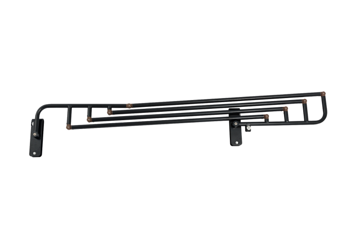 Full length side rail folded down
